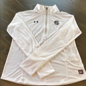 NWOT Under Armor Gamecocks White Pullover Small